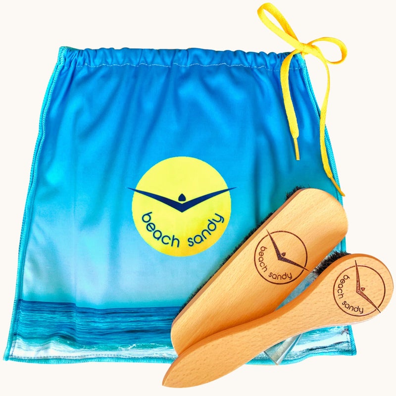 Beach Sandy Sand Remover for Beach, Set of 2, Sand Brush for Beach Feet, Ocean & Lakeside Sports Recreation, Beach Accessories, Surfing Accessories and Volleyball Sand Free - Eco Friendly - Image 1